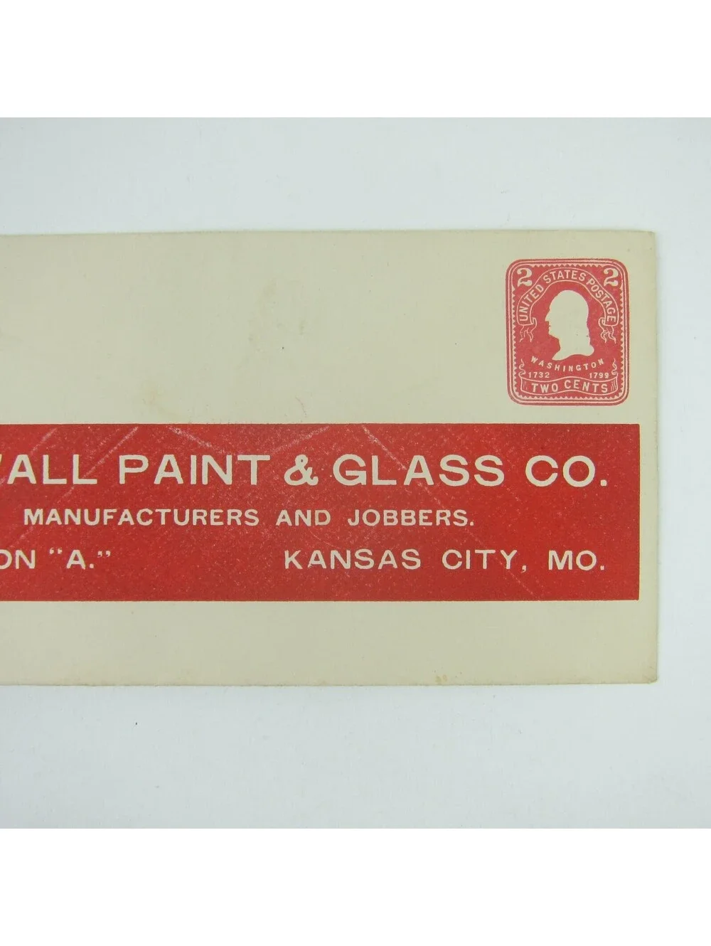 US Postal Stationery Sewall Paint & Glass Co Kansas City Missouri 2c Antique